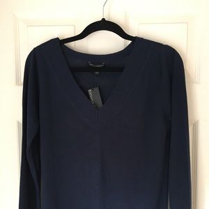 Banana Republic blue silk cotton v-neck sweater